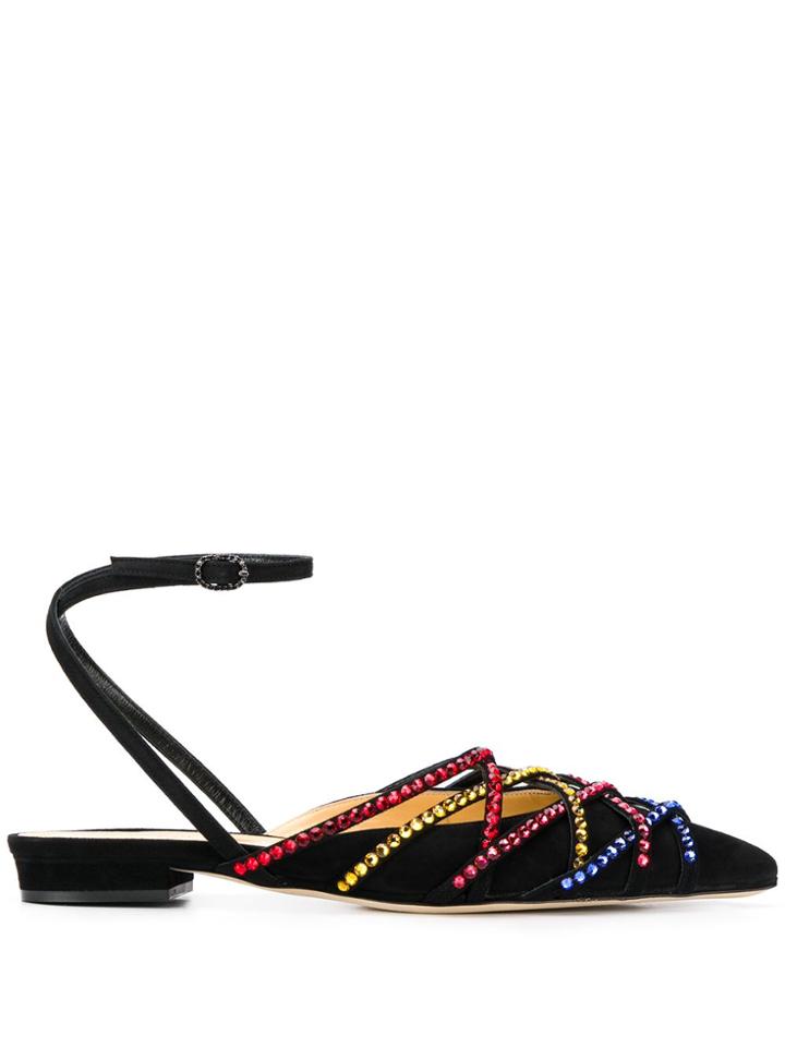 Giannico Daisy Sling Back Sandals - Black