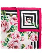 Dolce & Gabbana Rose Print Neck Scarf - Multicolour