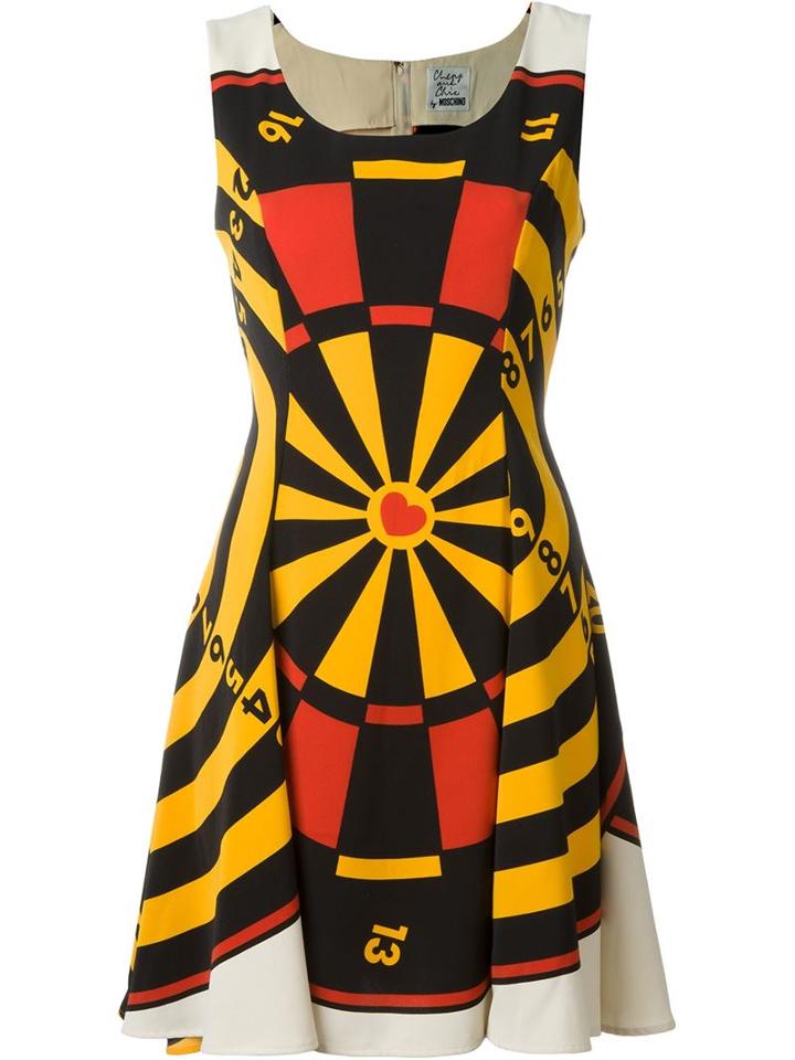 Moschino Vintage Dartboard Print Dress
