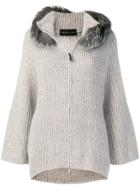 Fabiana Filippi Fur Collar Cardigan - Grey