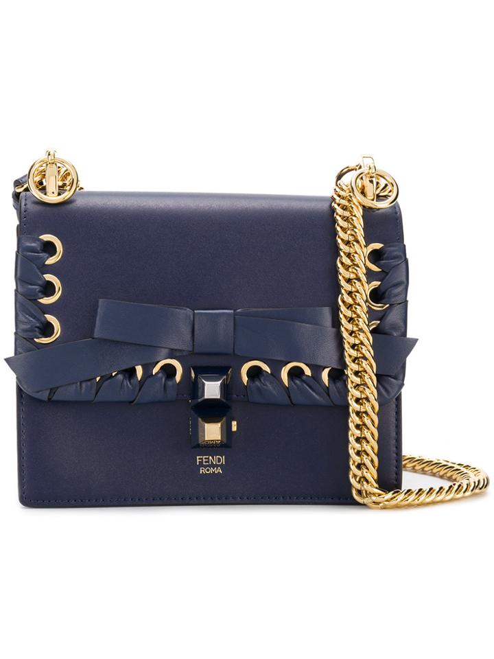 Fendi Kan I Woven Shoulder Bag - Blue