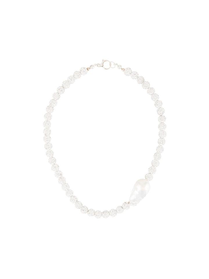 Magda Butrym Crystal Embellished Necklace - Silver