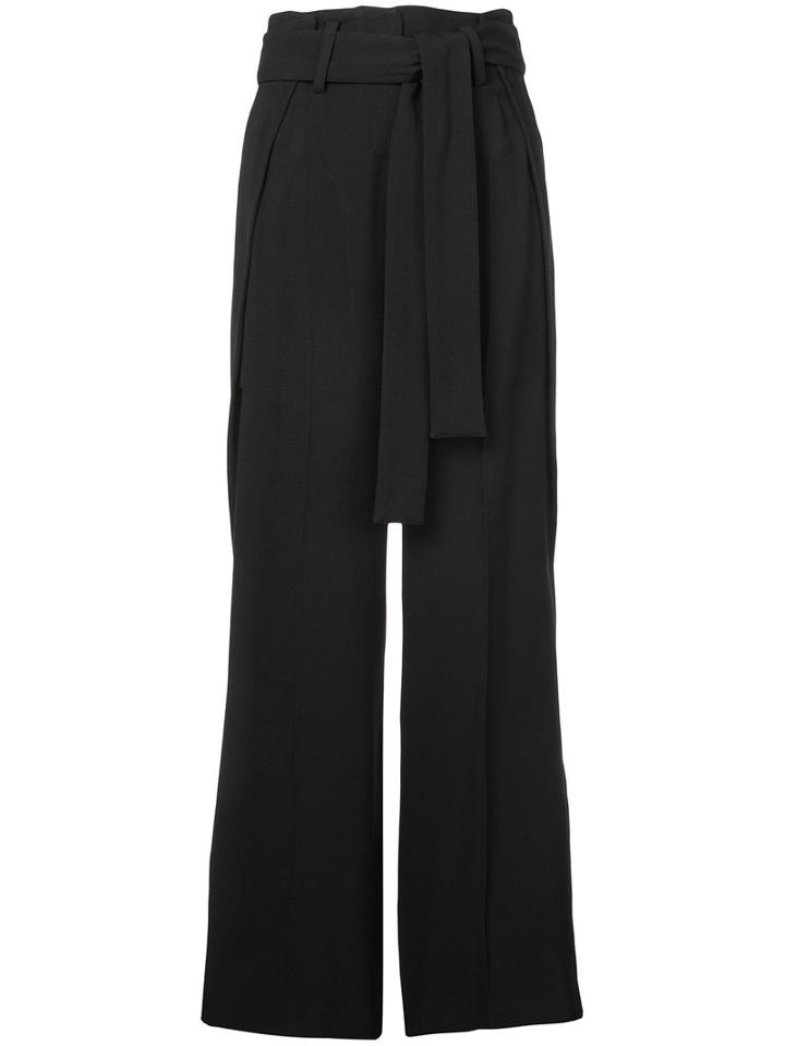 Derek Lam - Belted Palazzo Trousers - Women - Acetate/viscose - 40, Black, Acetate/viscose