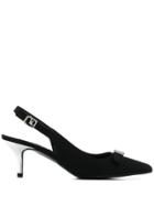 Karl Lagerfeld Matte Sling-back Pumps - Black