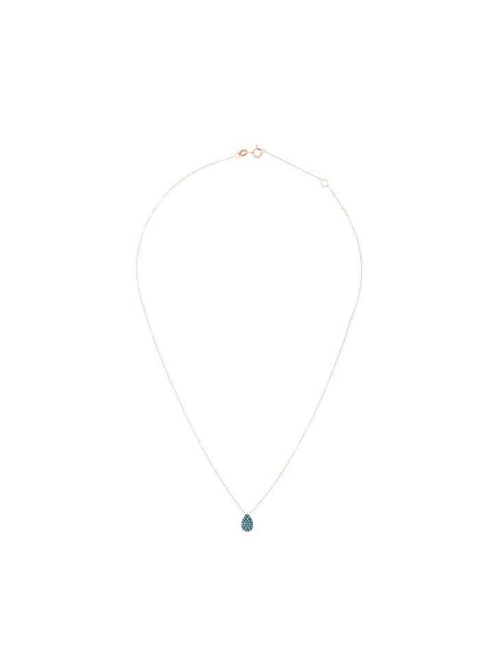 Diane Kordas Blue Diamond Teardrop Necklace - Metallic