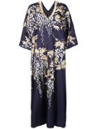 Natori Vines Square Caftan Dress - Blue