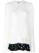 Comme Des Garçons Noir Kei Ninomiya Contrast Trim Cardigan - White