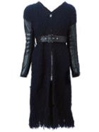 Sacai Luck Sleeves Fringed Zipped Coat