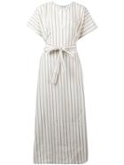 Cristaseya Striped Caftan Dress, Women's, Size: Medium, White, Cotton