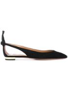 Aquazzura Bow Detail Ballerina Shoes - Black