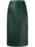 Ps Paul Smith Pleated Pencil Skirt - Green