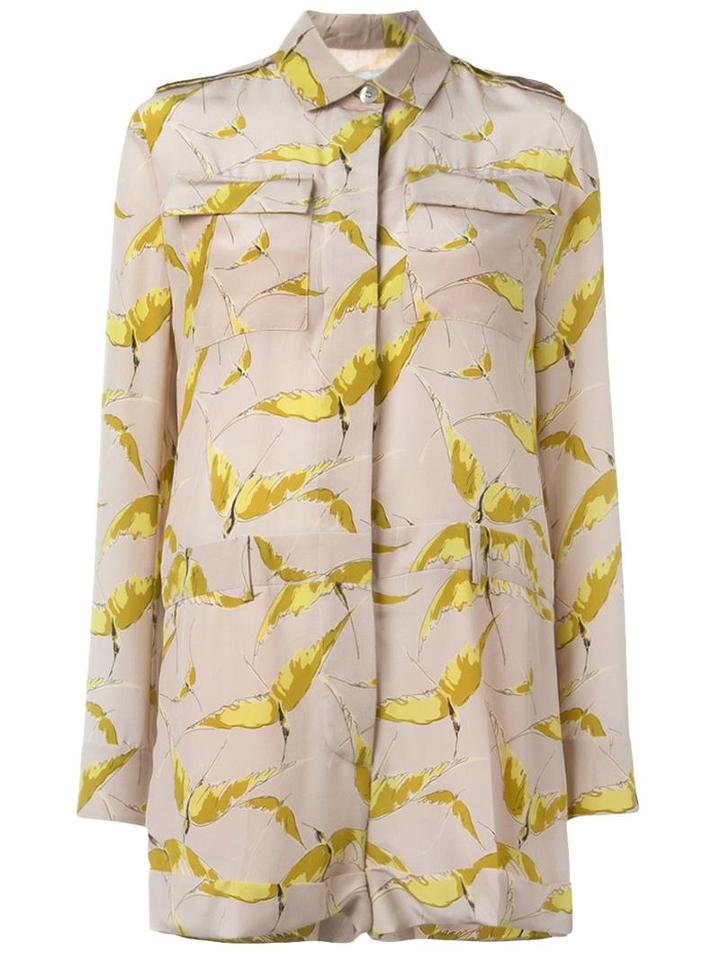 Valentino Bird Print Playsuit, Women's, Size: 40, Pink/purple, Silk
