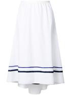 Agnona Contrast Stripe Full Skirt - White