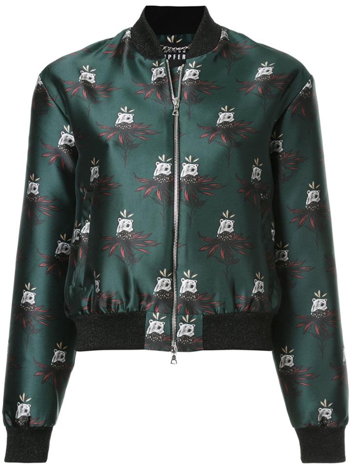 Markus Lupfer Bear Print Bomber Jacket - Green
