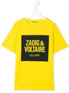 Zadig & Voltaire Kids Logo Print T-shirt, Boy's, Size: 16 Yrs, Yellow/orange