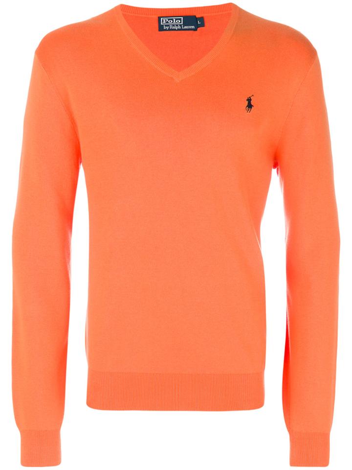 Polo Ralph Lauren Slim-fit V-neck Sweater - Yellow & Orange