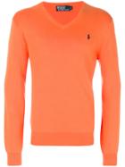 Polo Ralph Lauren Slim-fit V-neck Sweater - Yellow & Orange