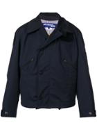 Junya Watanabe Man Pinstripe Hooded Jacket - Blue