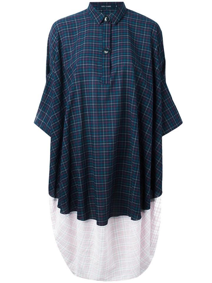 Sofie D'hoore - 'donut' Checked Dress - Women - Cotton - 38, Blue, Cotton