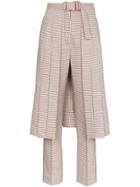 Fendi Micro Check Skirt And Wool Trousers - Brown