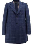 Comme Des Garçons Homme Plus Single-breasted Plaid Coat - Blue