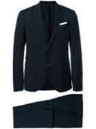 Neil Barrett Pinstriped Suit, Men's, Size: 52, Blue, Virgin Wool/spandex/elastane/polyester/cotton