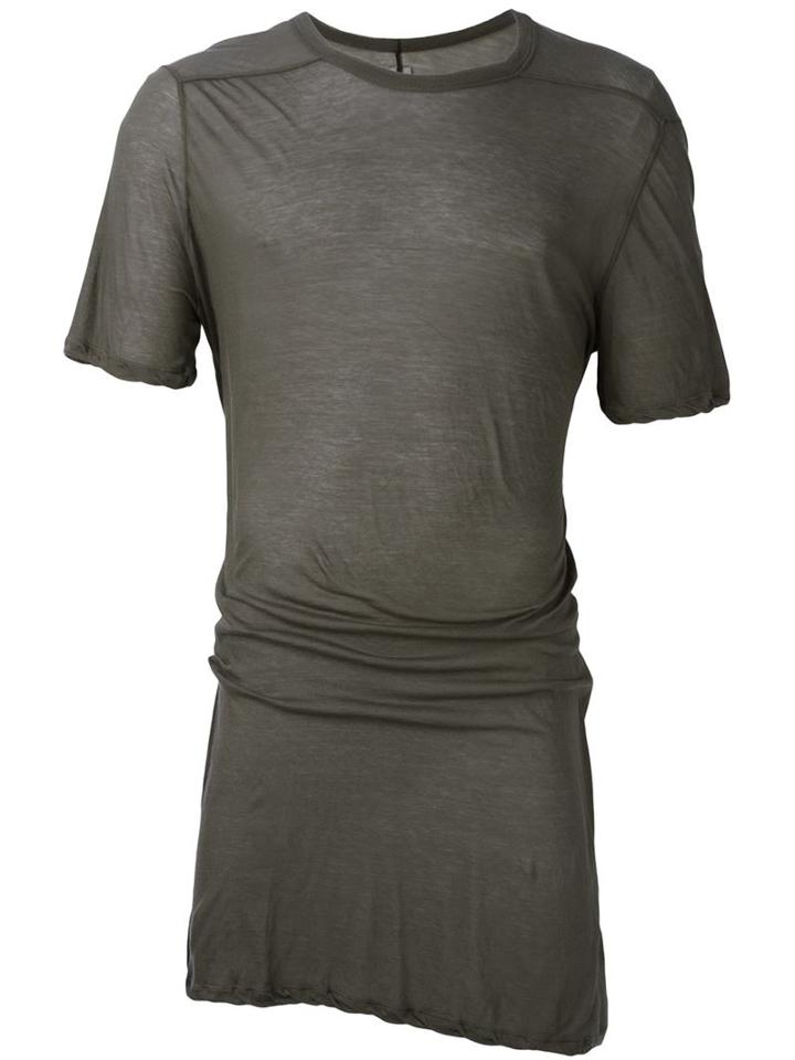 Rick Owens Twisted Edge T-shirt, Men's, Size: S, Grey, Cotton
