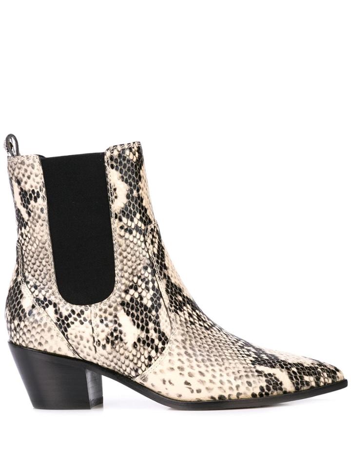 Paige Willa Snakeskin Effect Boots - White