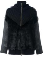 Stella Mccartney Faux-fur Chunky Hooded Jumper, Women's, Size: 38, Black, Cotton/modacrylic/polyamide/virgin Wool