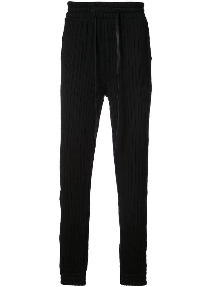 Private Stock Textured Stripe Track Trousers - Black