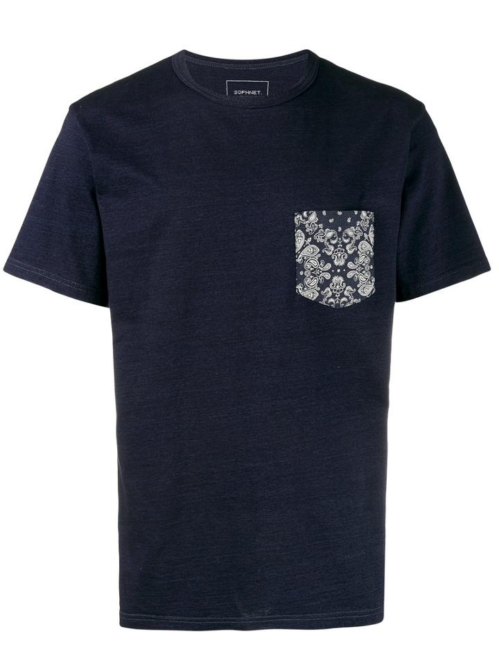 Sophnet. - Bandana Print Pocket T-shirt - Men - Cotton - L, Blue, Cotton