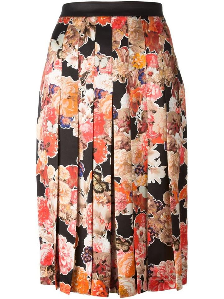 Givenchy Floral Pleated Skirt