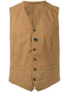 Lardini Button-up Waistcoat, Men's, Size: 50, Nude/neutrals, Cotton/spandex/elastane
