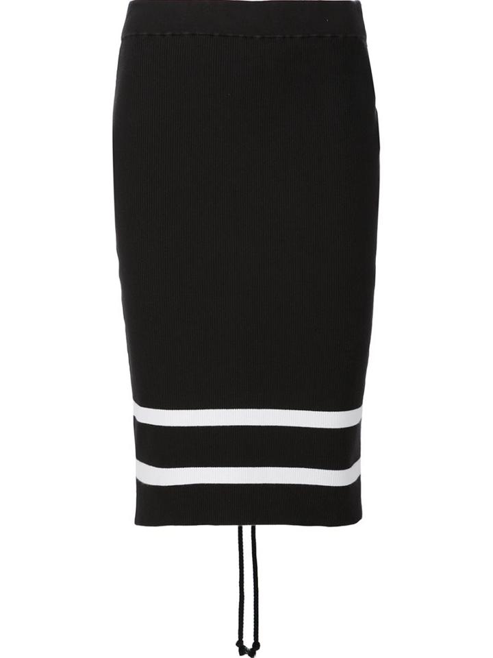 Puma Striped Pencil Skirt, Women's, Size: Medium, Black, Cotton/nylon/spandex/elastane
