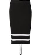 Puma Striped Pencil Skirt, Women's, Size: Medium, Black, Cotton/nylon/spandex/elastane
