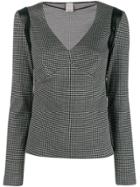 Pinko V-neck Striped T-shirt - Black