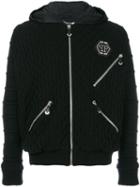 Philipp Plein - Hooded Jacket - Men - Polyamide/polyester/merino - Xl, Black, Polyamide/polyester/merino