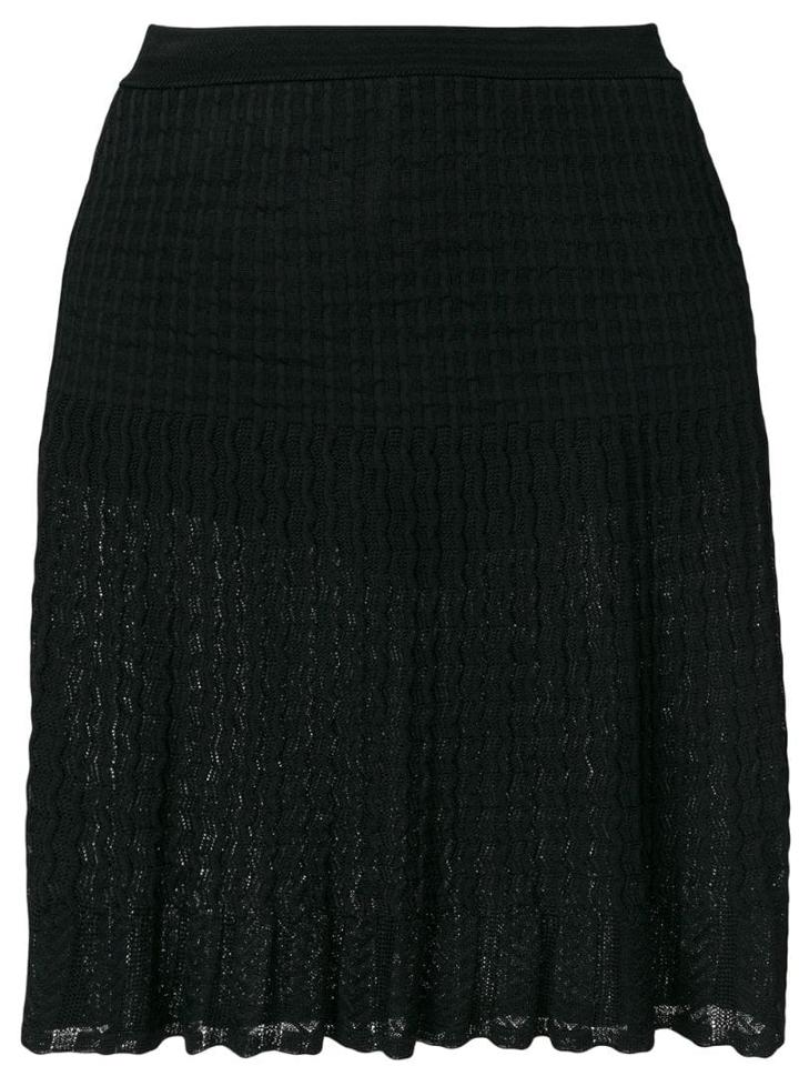 Alaïa Pre-owned Pleated Lace Skirt - Black
