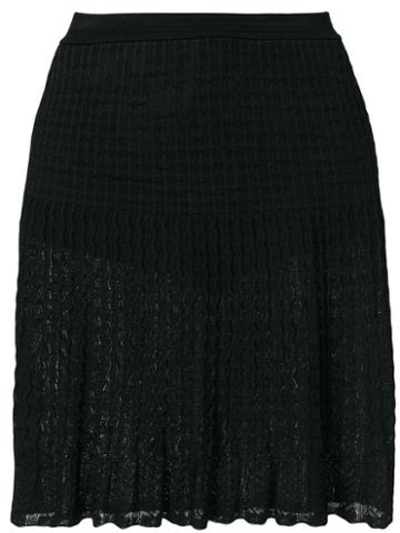 Alaïa Pre-owned Pleated Lace Skirt - Black