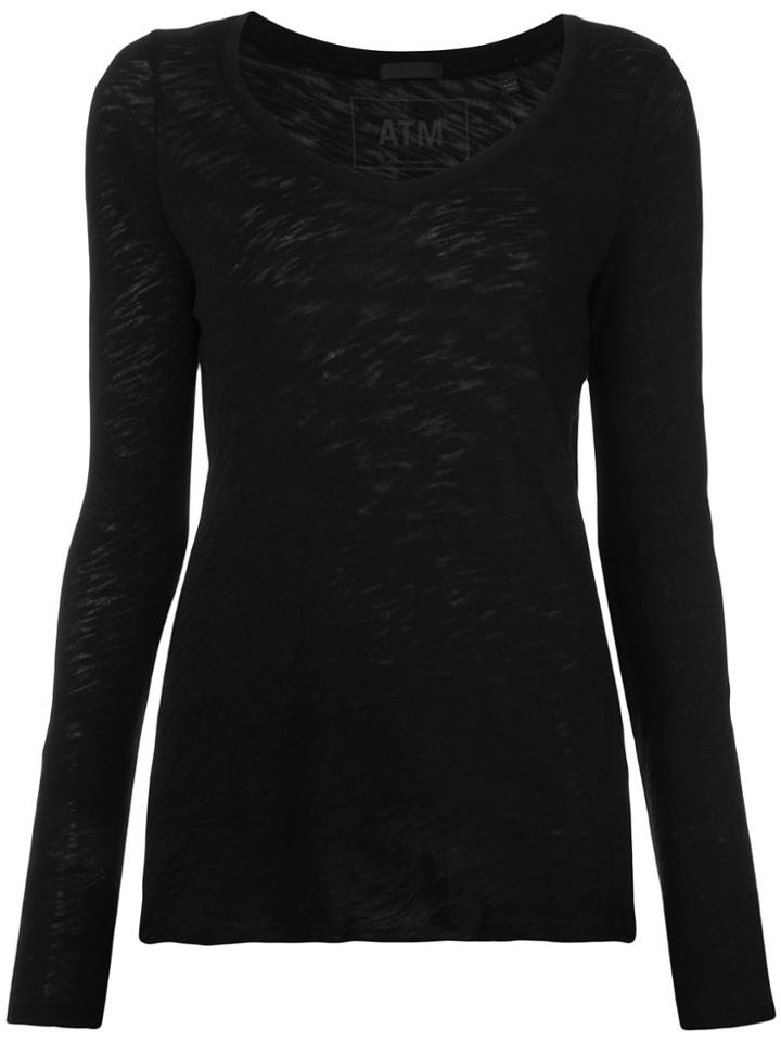 Atm Anthony Thomas Melillo Long Sleeved Top - Black