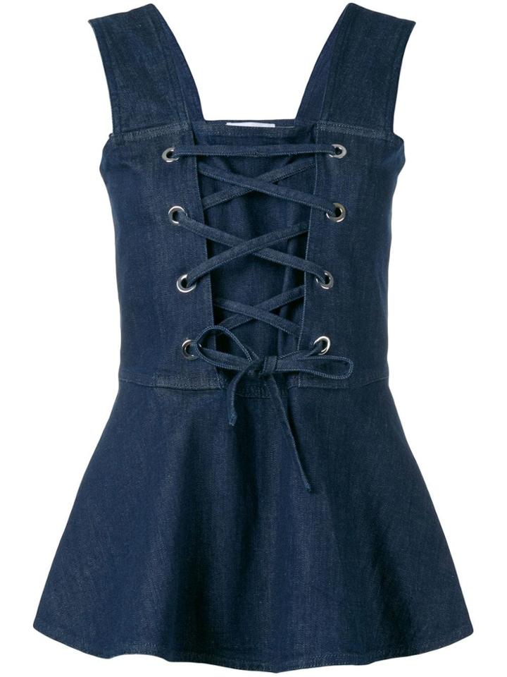 See By Chloé Lace-up Front Blouse - Blue