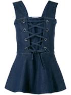 See By Chloé Lace-up Front Blouse - Blue