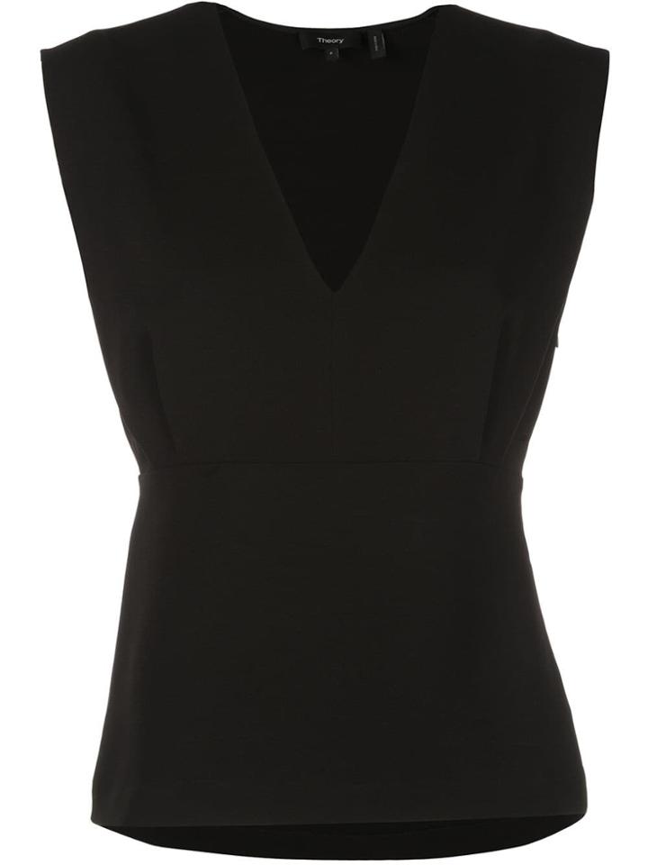 Theory V-neck Blouse - Black
