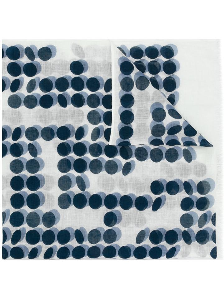 Altea Polka Dot Print Scarf - White