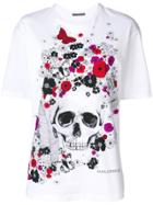 Alexander Mcqueen Floral Skull Motif T-shirt - White