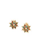 Susan Caplan Vintage 1980s Vintage D'orlan Decorative Star Earrings -