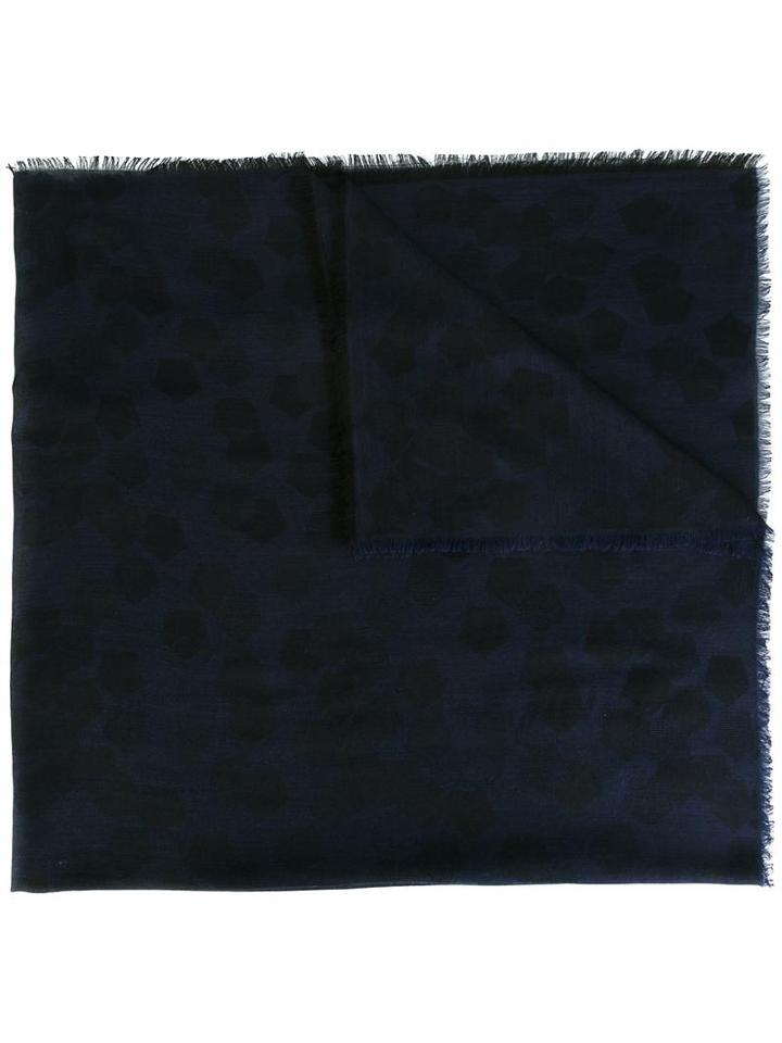Z Zegna Frayed Edge Scarf, Men's, Blue, Modal/wool/silk