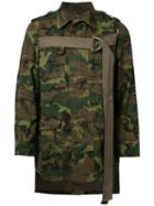 Maison Mihara Yasuhiro Camouflage Print Asymmetric Jacket, Men's, Size: 48, Green, Cotton