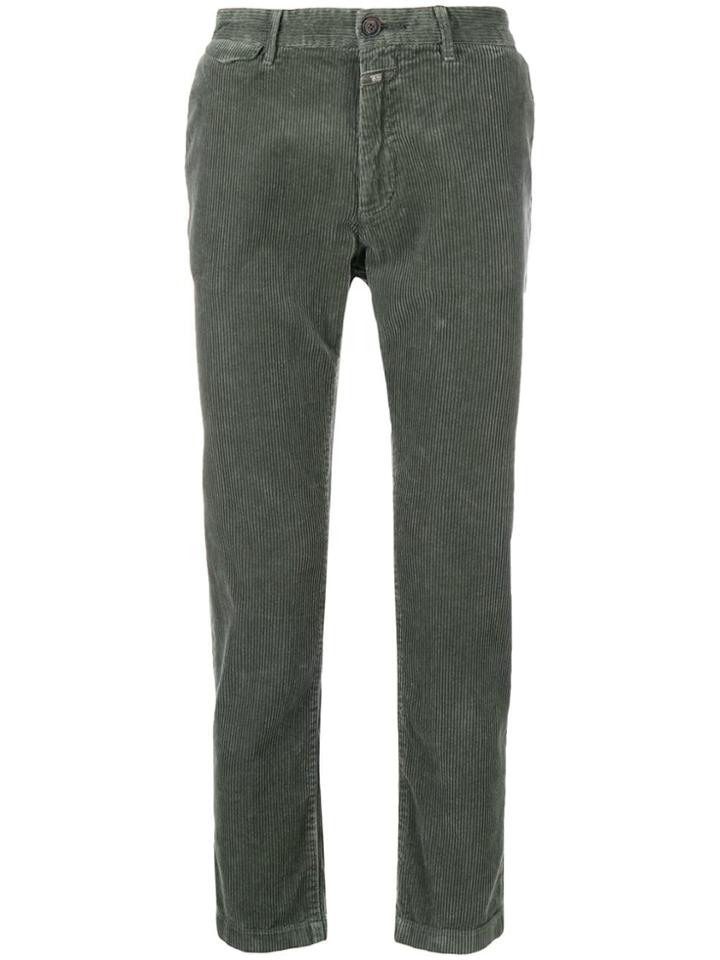 Closed Carrot-fit Corduroy Trousers - Green