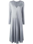 Valentino V-neck Dress, Women's, Size: 42, Grey, Silk